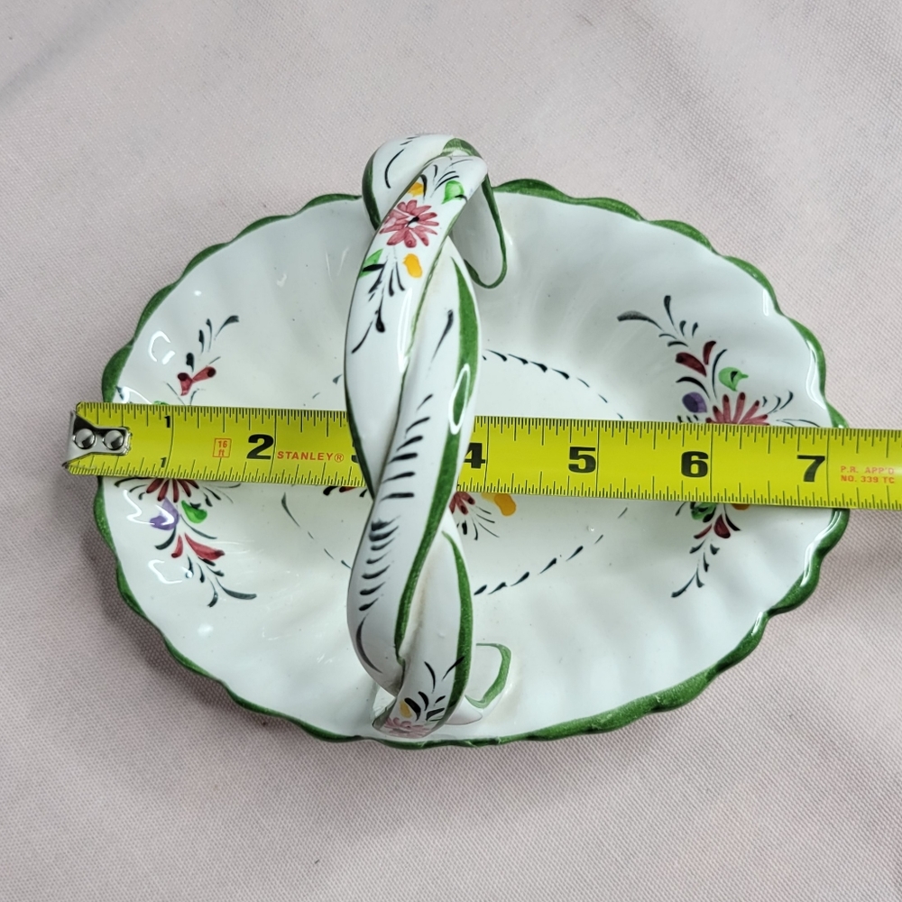 Hand painted RCCL ceramic basket, Portugal Signed Multicolor - Picture 5 of 13
